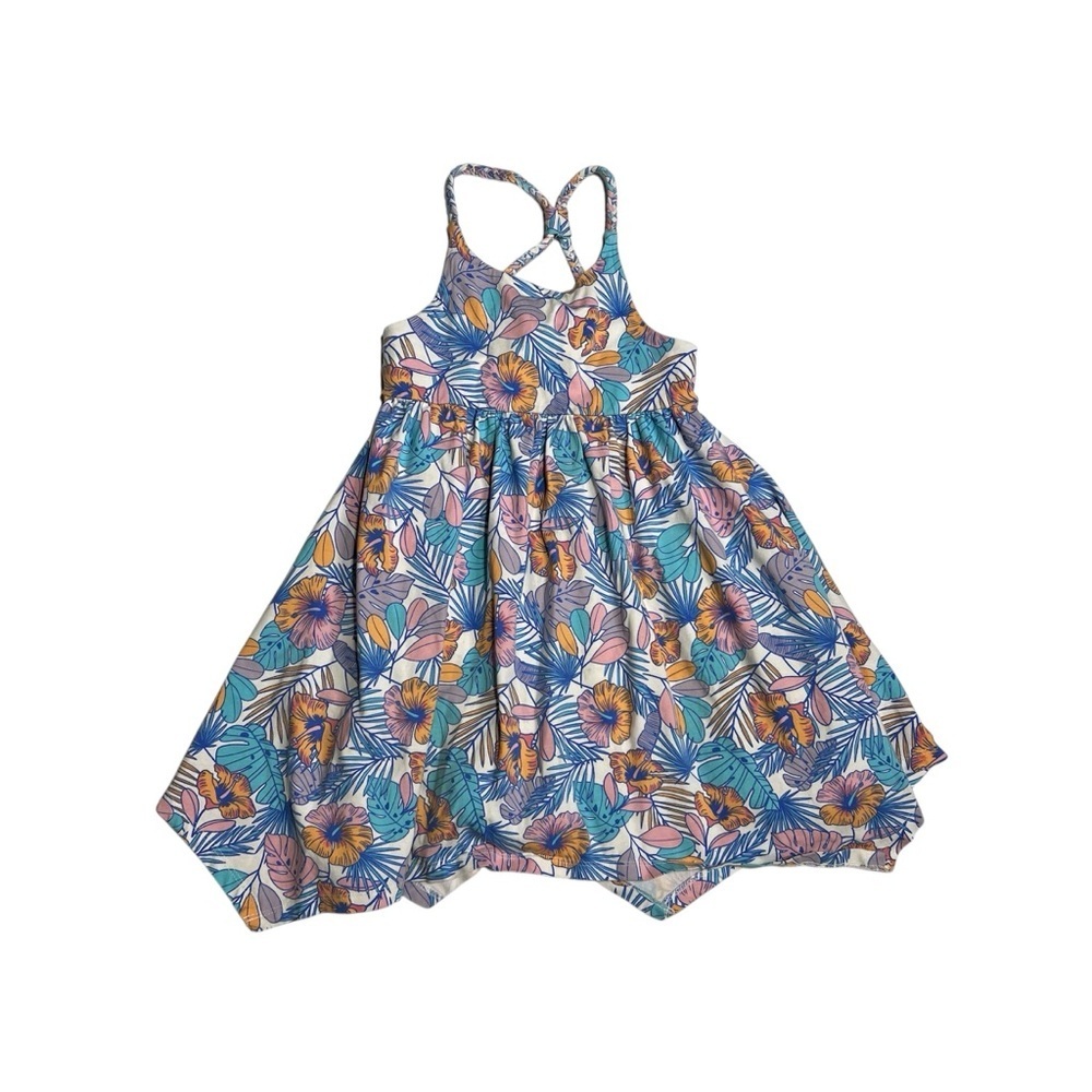 Tommy Bahama Orange and Blue‎ Asymmetrical Halter Sundress
